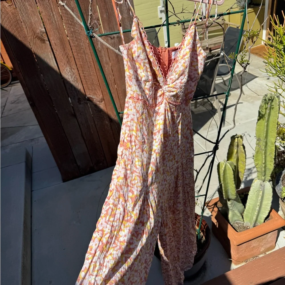 Lost + Wander Pink and White Wide Leg Jumpsuit - Picture 3 of 7